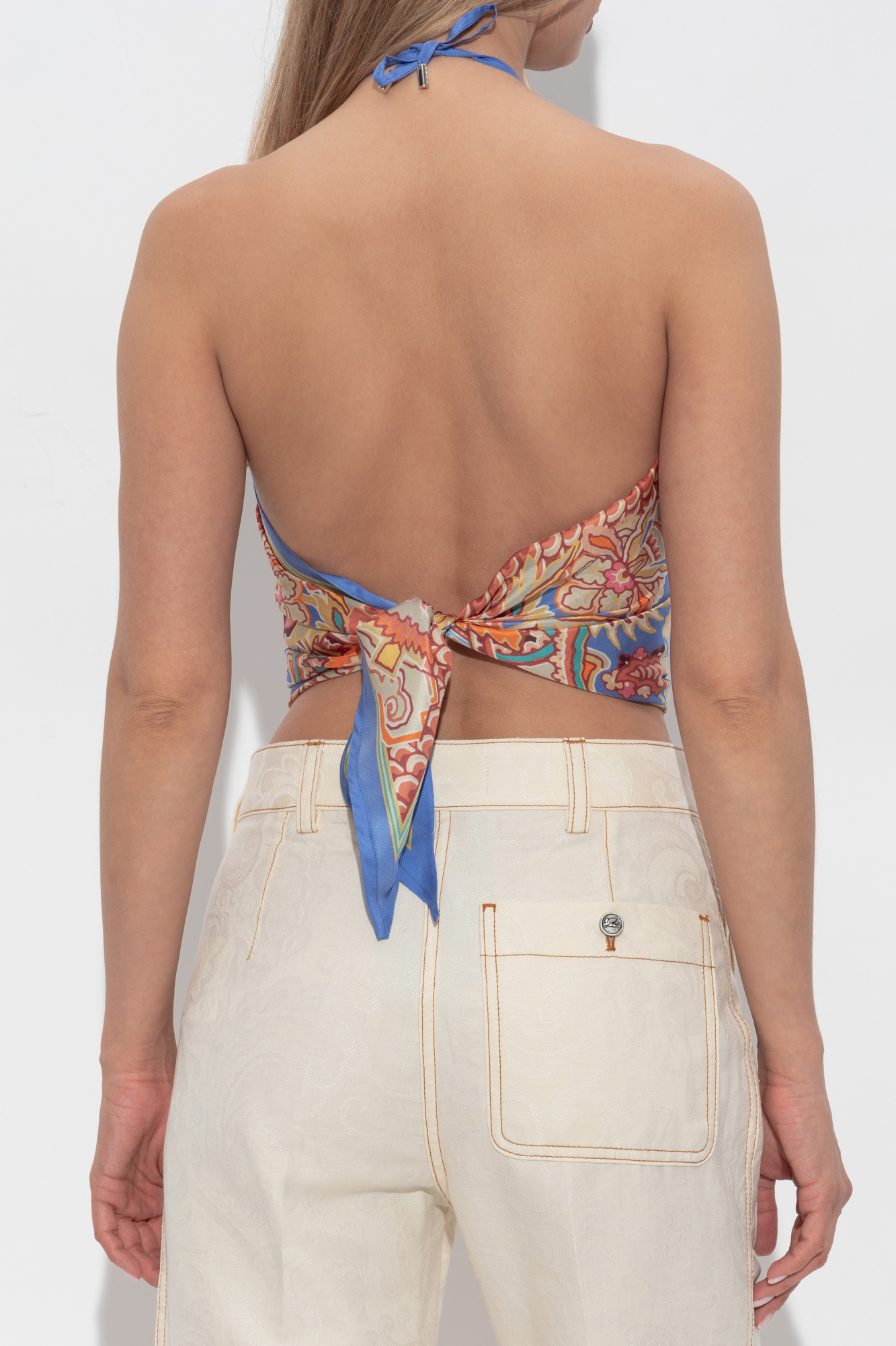 Blue Silk top with print Etro - Vitkac AS